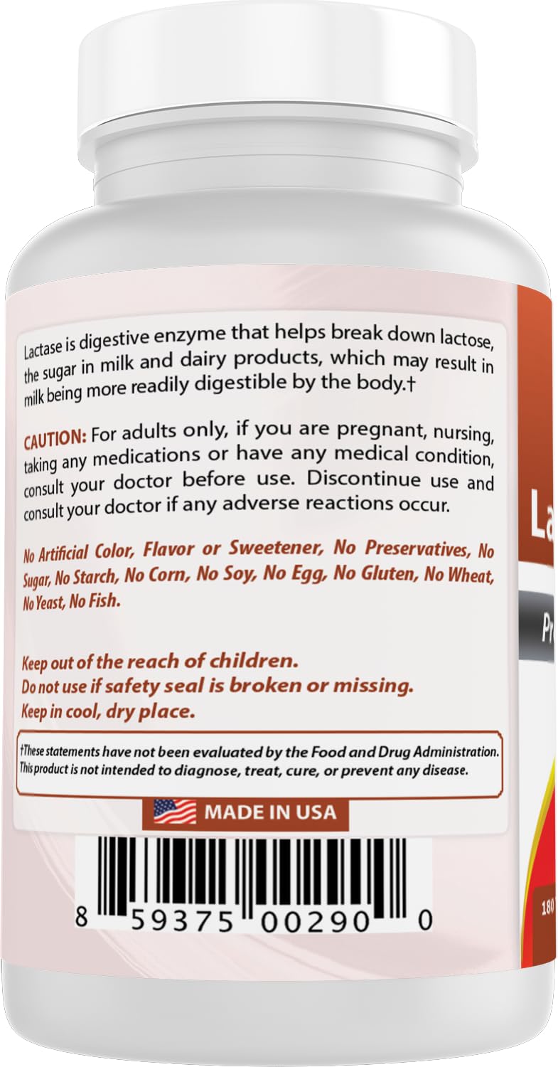Best Naturals Lactase Enzyme Tablets showing tablet size