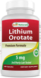 Best Naturals Lithium Orotate 180 Tablets front view
