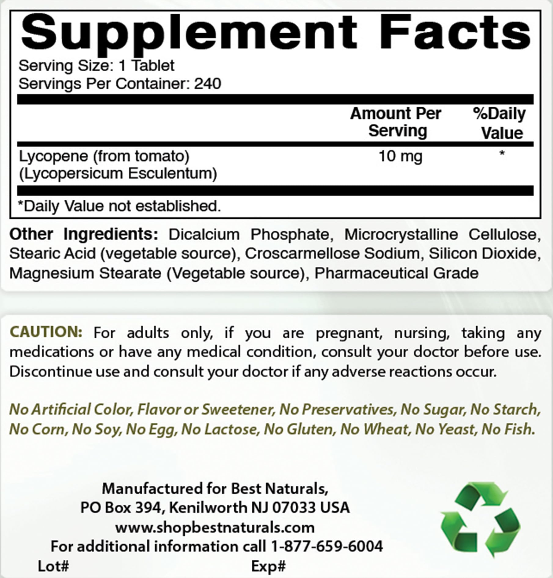 Best Naturals Lycopene Softgels showing softgel capsules