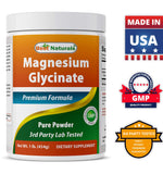 Best Naturals Magnesium Glycinate 750mg supplement with a measuring spoon