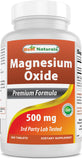 Best Naturals Magnesium Oxide 500mg 360 tablets front view