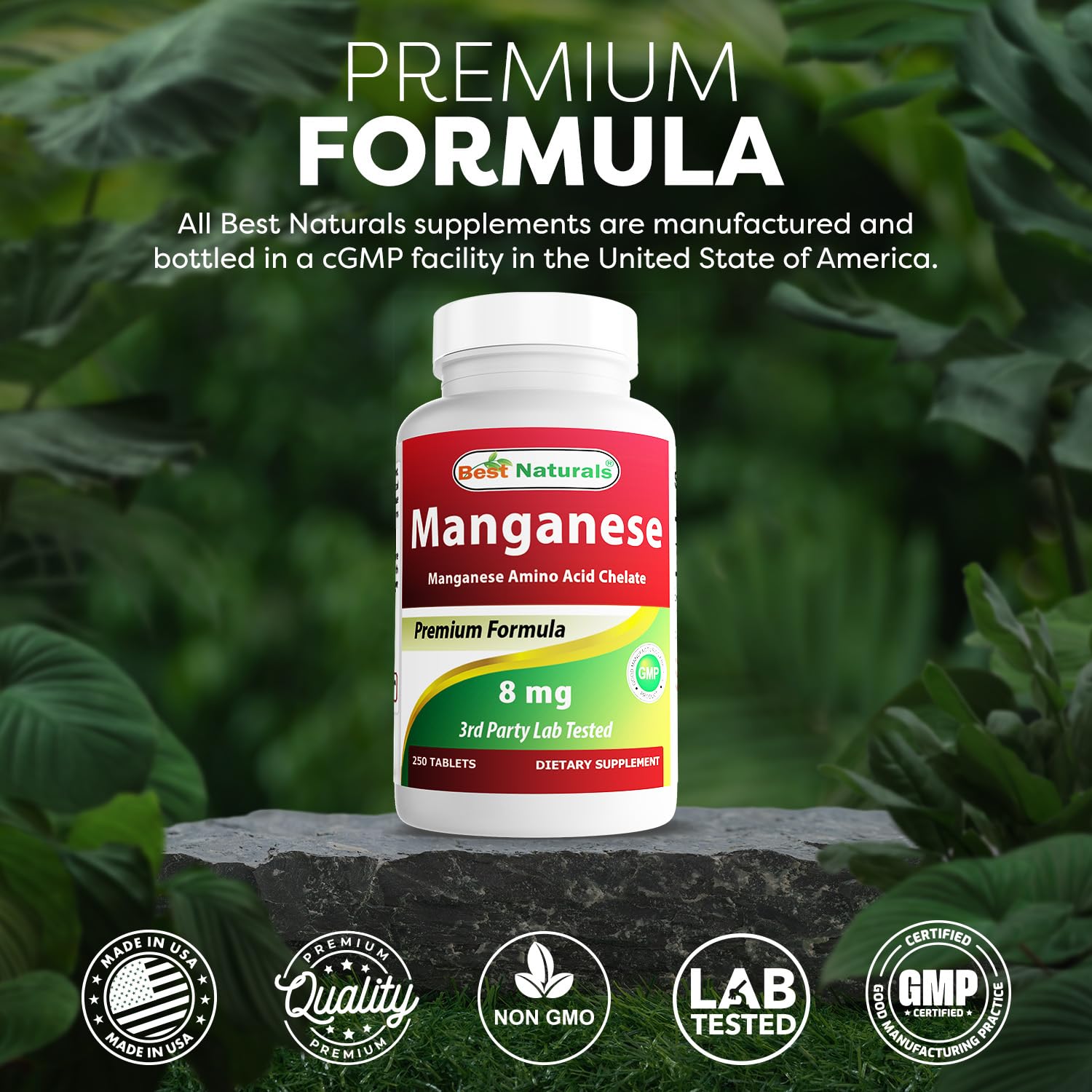 Best Naturals Manganese Supplement 250 tablets bottle