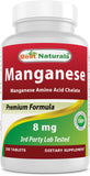 Best Naturals Manganese Supplement 8 mg bottle front view