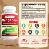 Best Naturals Manganese Supplement 8 mg bottle side view