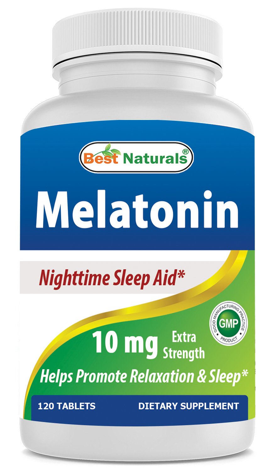 Best Naturals Melatonin 10mg Tablets front view with 120 count