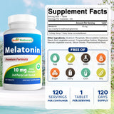 Best Naturals Melatonin 10mg Tablets side view showing packaging