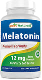 Best Naturals Melatonin 12 mg 365 tablets front view