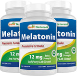 Best Naturals Melatonin 12 mg 365 tablets front view