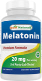 Best Naturals Melatonin 20mg 240 Tablets front view
