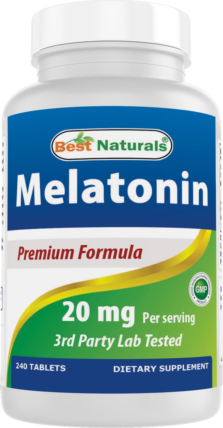 Best Naturals Melatonin 20mg 240 Tablets front view