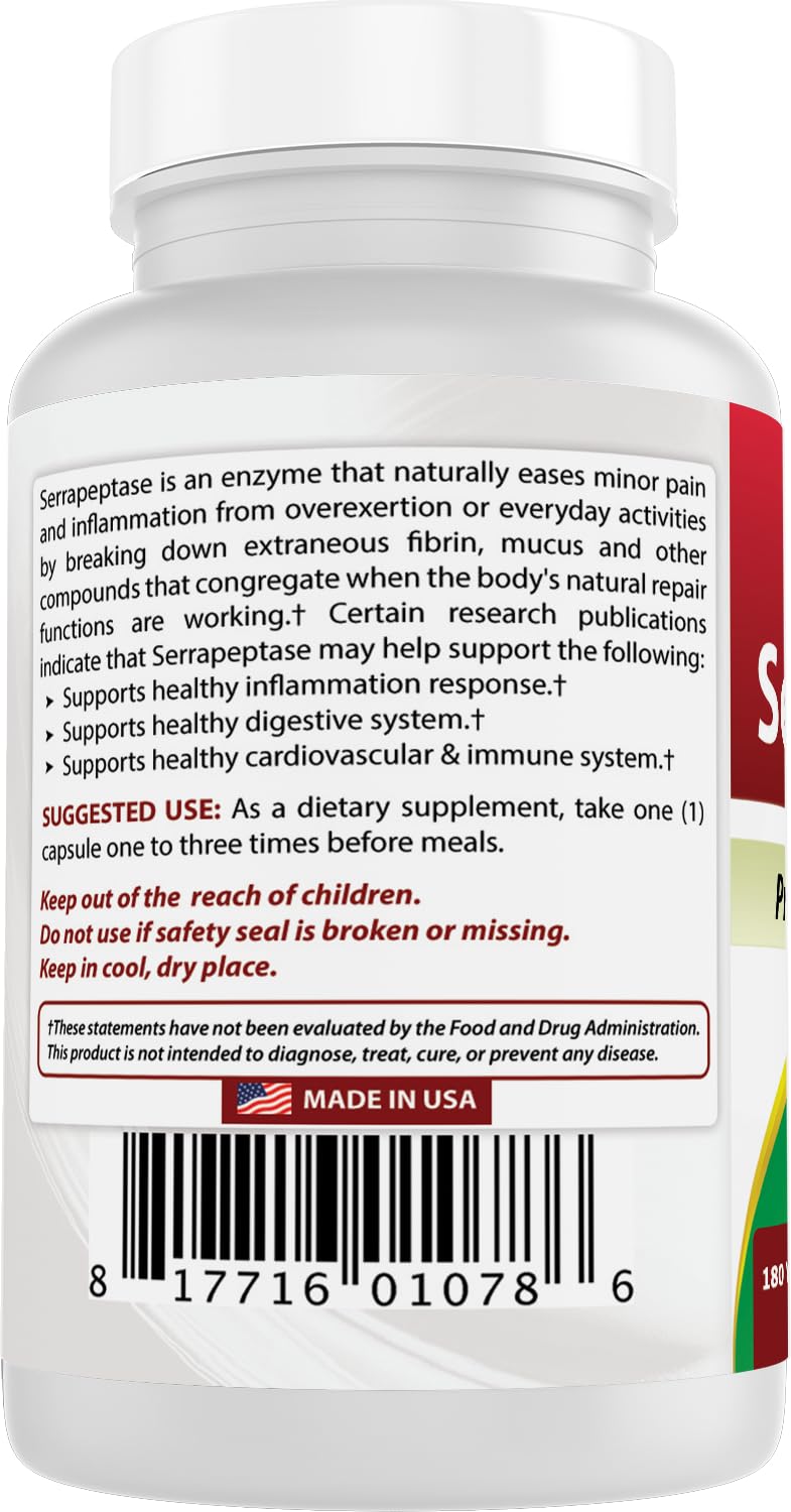 Best Naturals Multi-Enzymes Serrapeptase with a measuring spoon