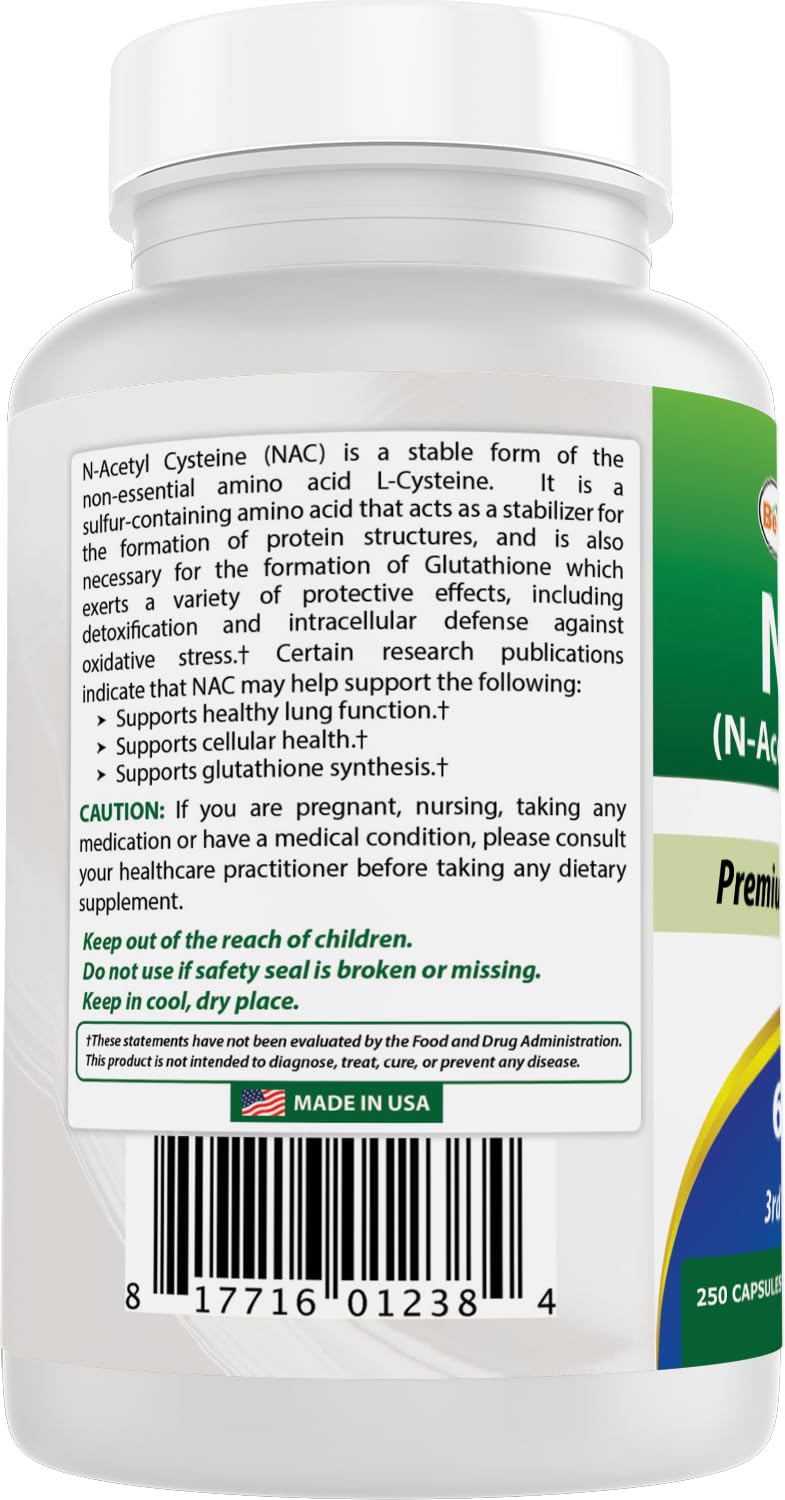 Best Naturals N-Acetyl Cystein Capsules in a wellness setting