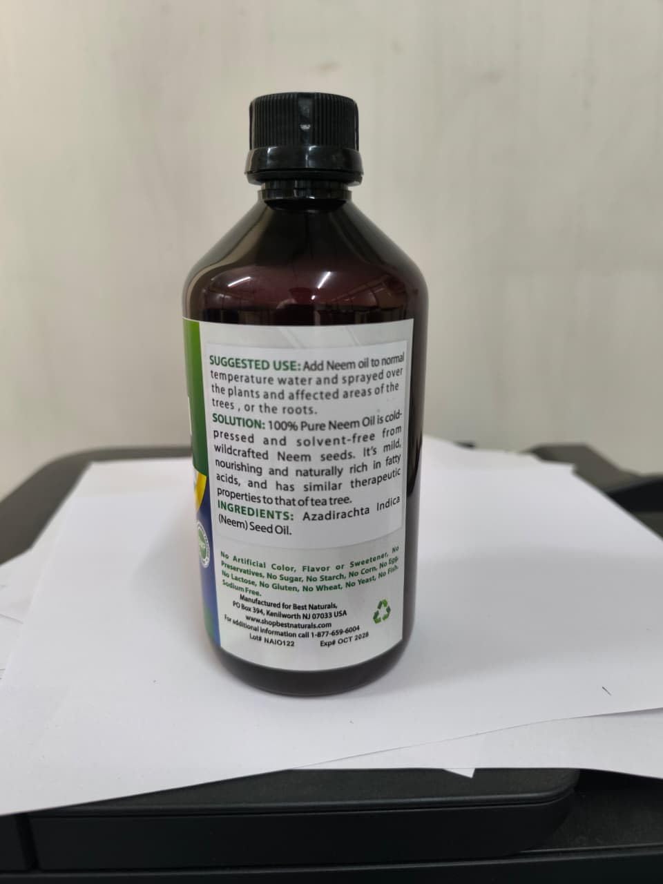 Best Naturals Neem Oil 100% Pure 454g with gardening tools