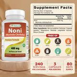 Best Naturals Noni Capsules 400mg bottle side view