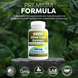 Best Naturals Olive Leaf Extract 700mg capsule bottle back view