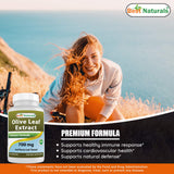 Best Naturals Olive Leaf Extract 700mg capsules on a wooden table