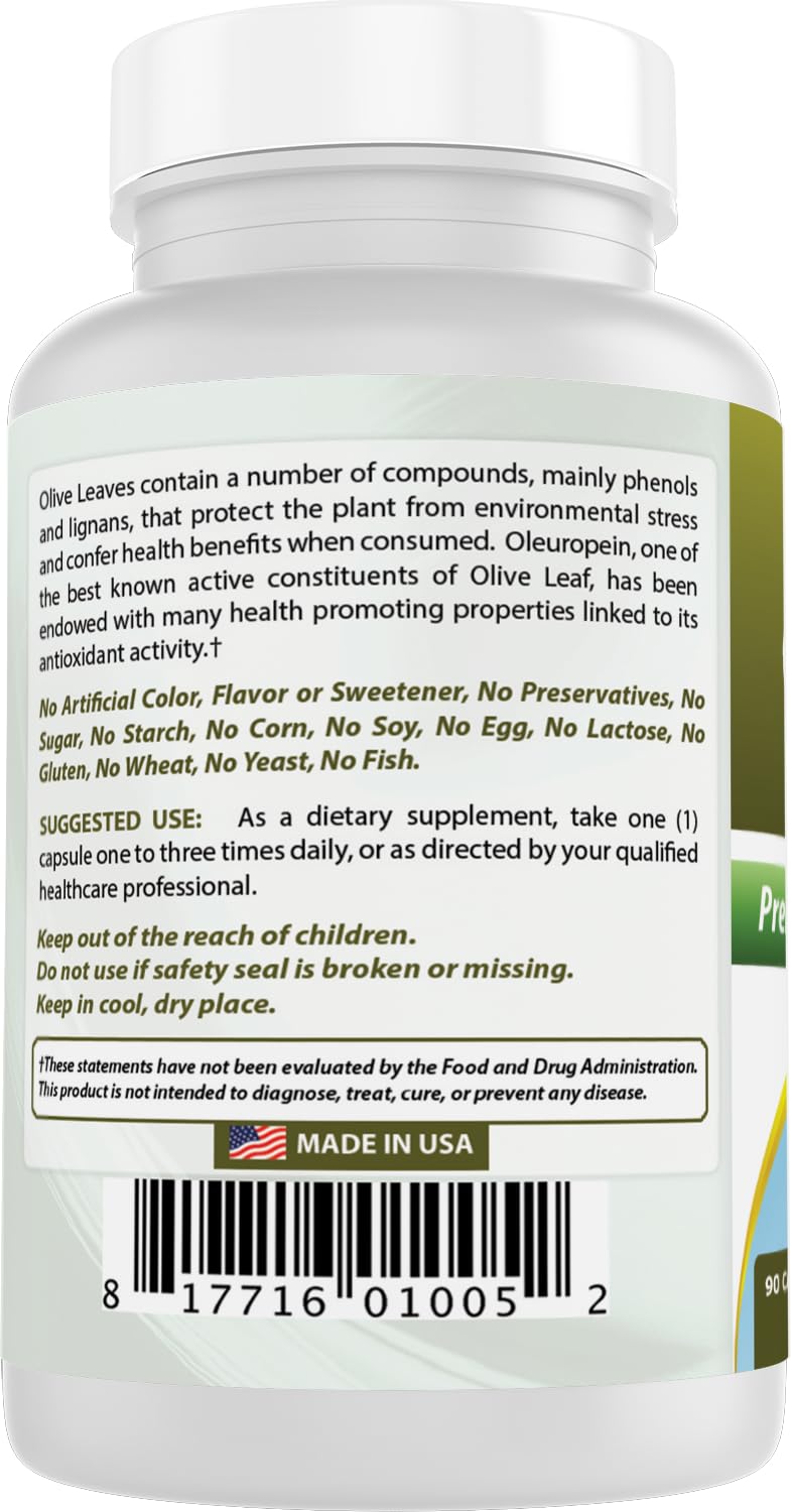 Best Naturals Olive Leaf Extract 700mg capsules with ingredients list