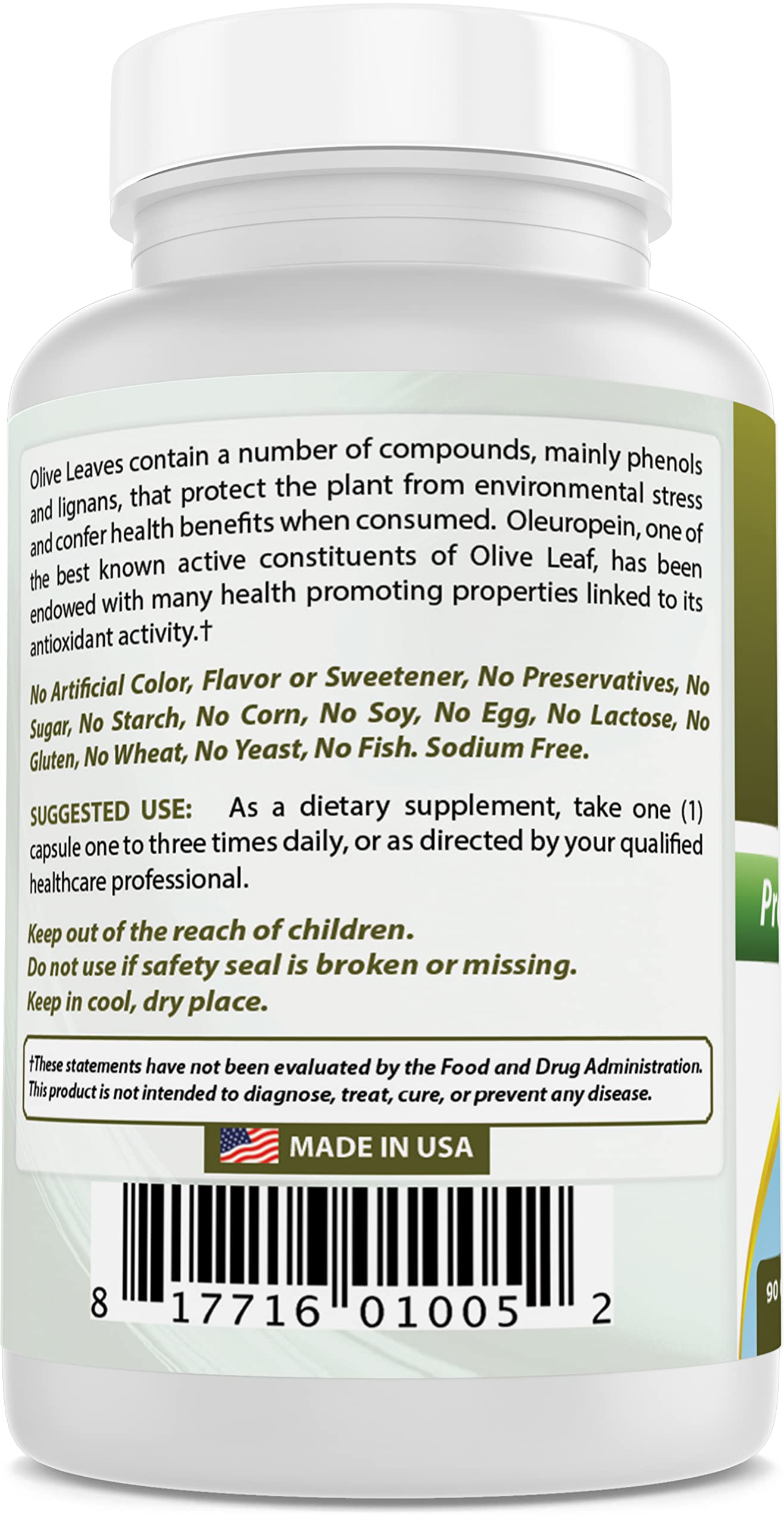 Best Naturals Olive Leaf Extract 700mg ingredients list