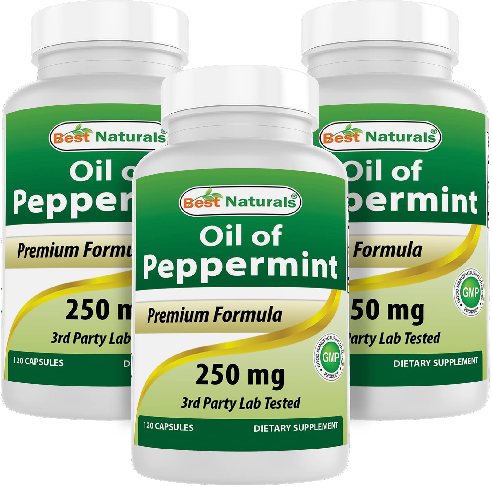Best Naturals Peppermint Oil 250 mg Capsules front view