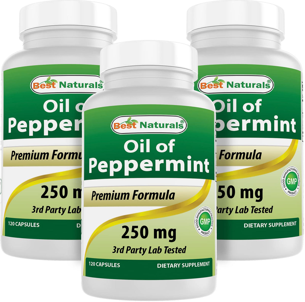 Best Naturals Peppermint Oil 250 mg Capsules front view