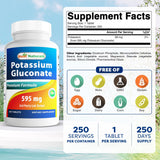 Best Naturals Potassium Gluconate 250 tablets bottle side view