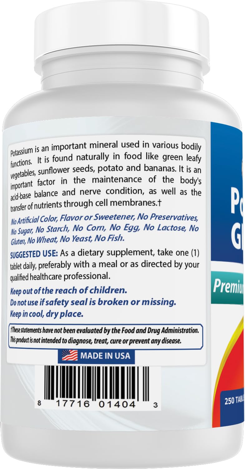 Best Naturals Potassium Gluconate bottle showing non-GMO label