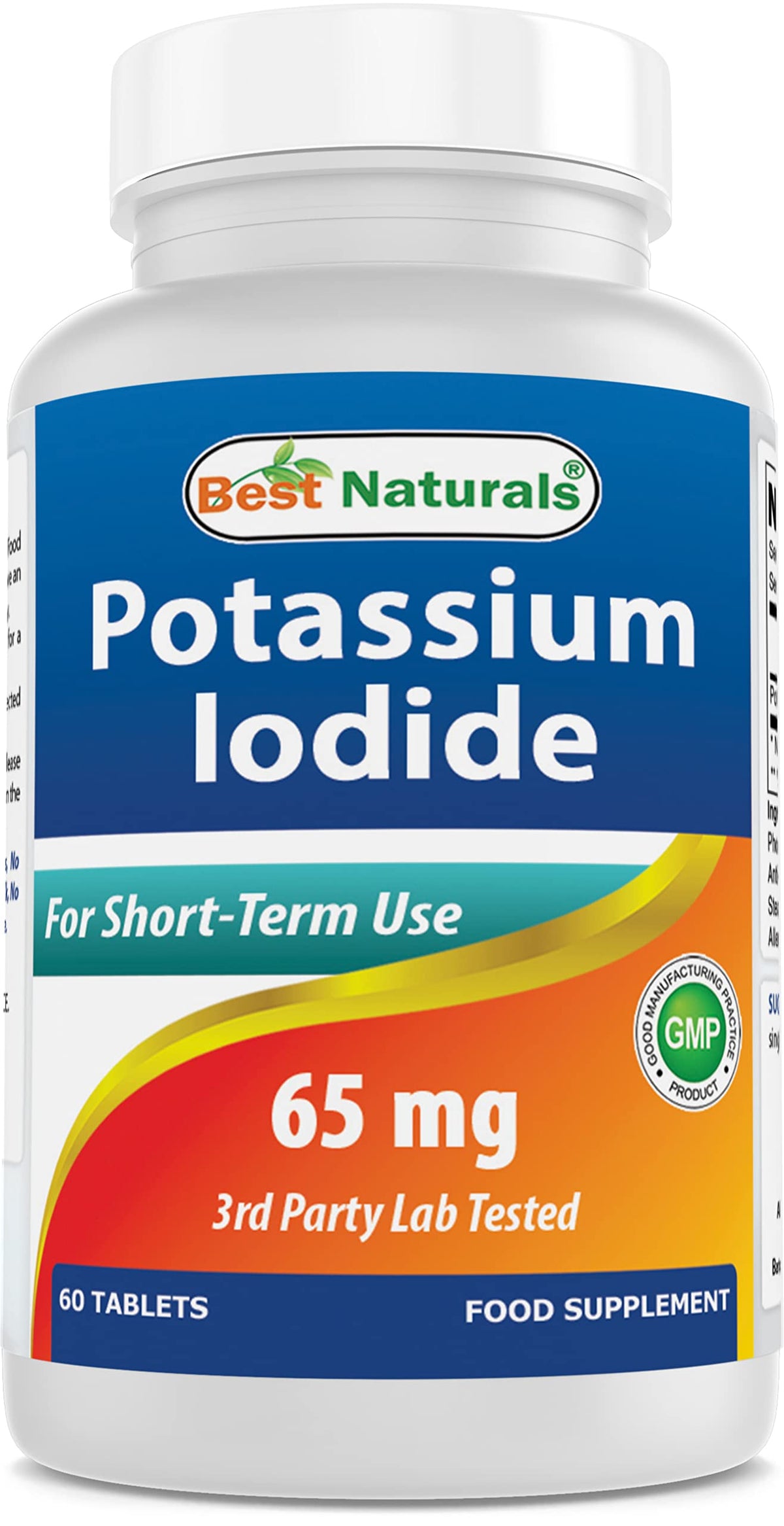 Best Naturals Potassium Iodide Tablets front view with packaging