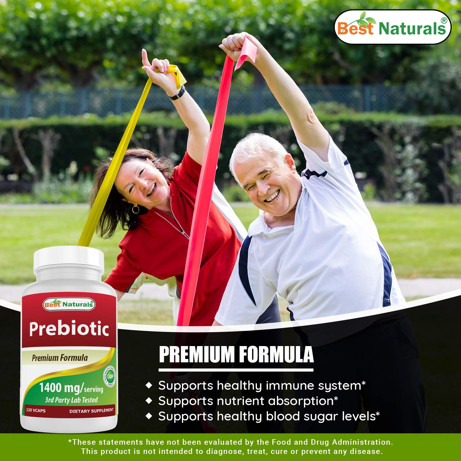 Best Naturals Prebiotic Fiber 1400mg ingredients list on packaging