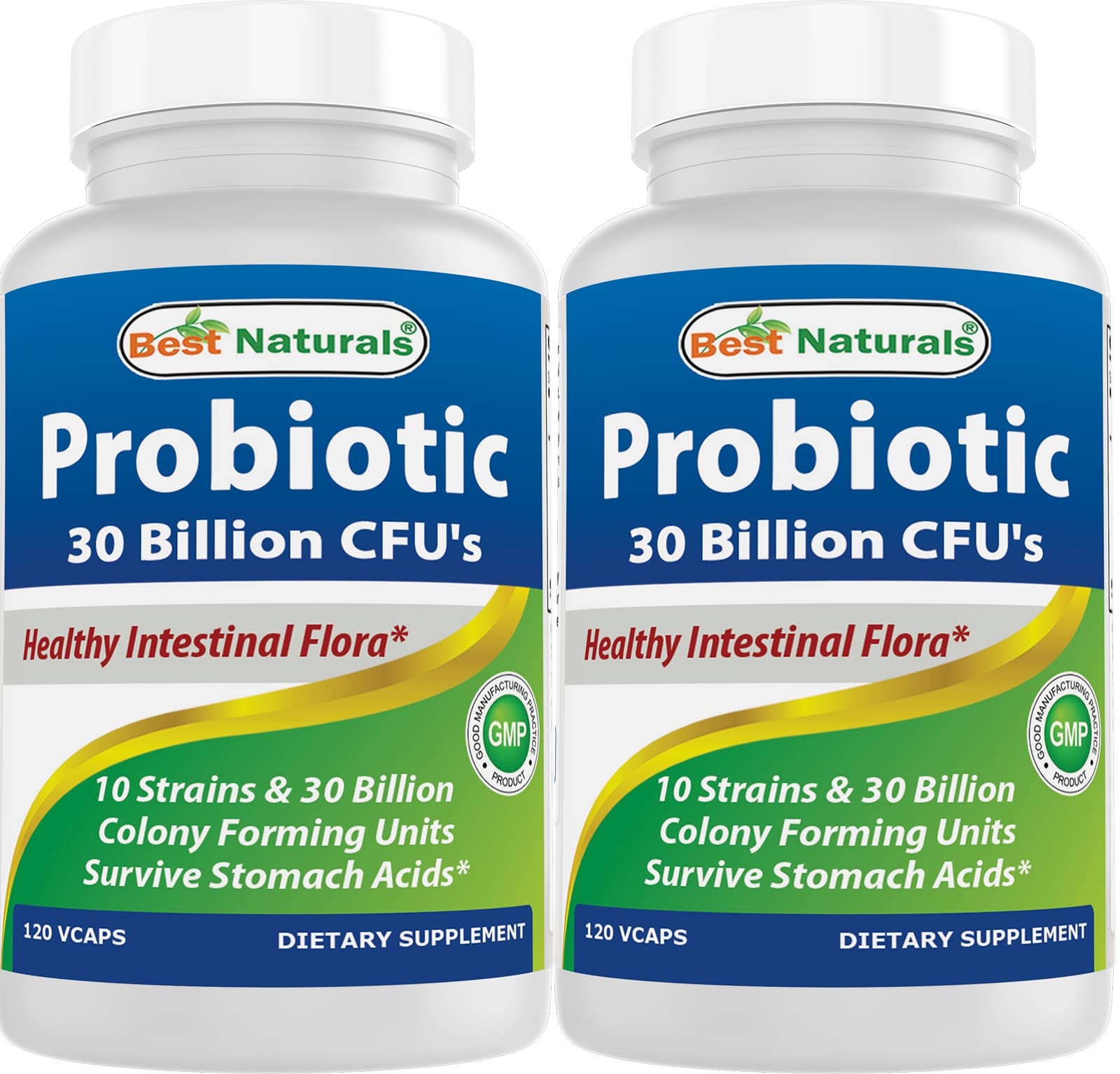 Best Naturals Probiotic Acidophilus 120 vegetarian capsules front view