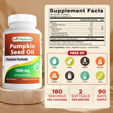 Best Naturals Pumpkin Seed Oil Softgels 1000 mg bottle side view