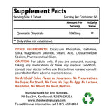 Best Naturals Quercetin 1000 mg 60 Tablets bottle side view