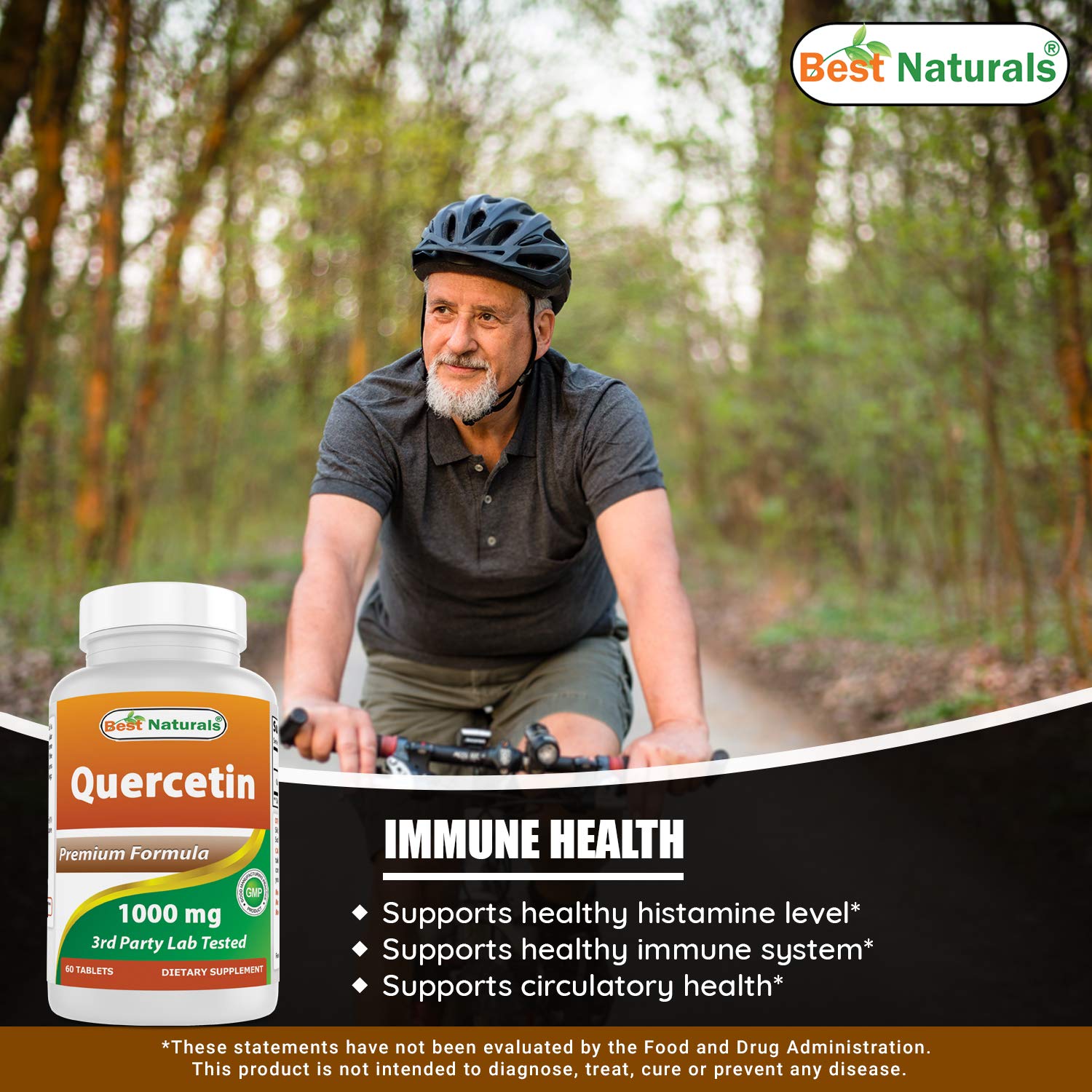 Best Naturals Quercetin 1000 mg 60 Tablets ingredients list