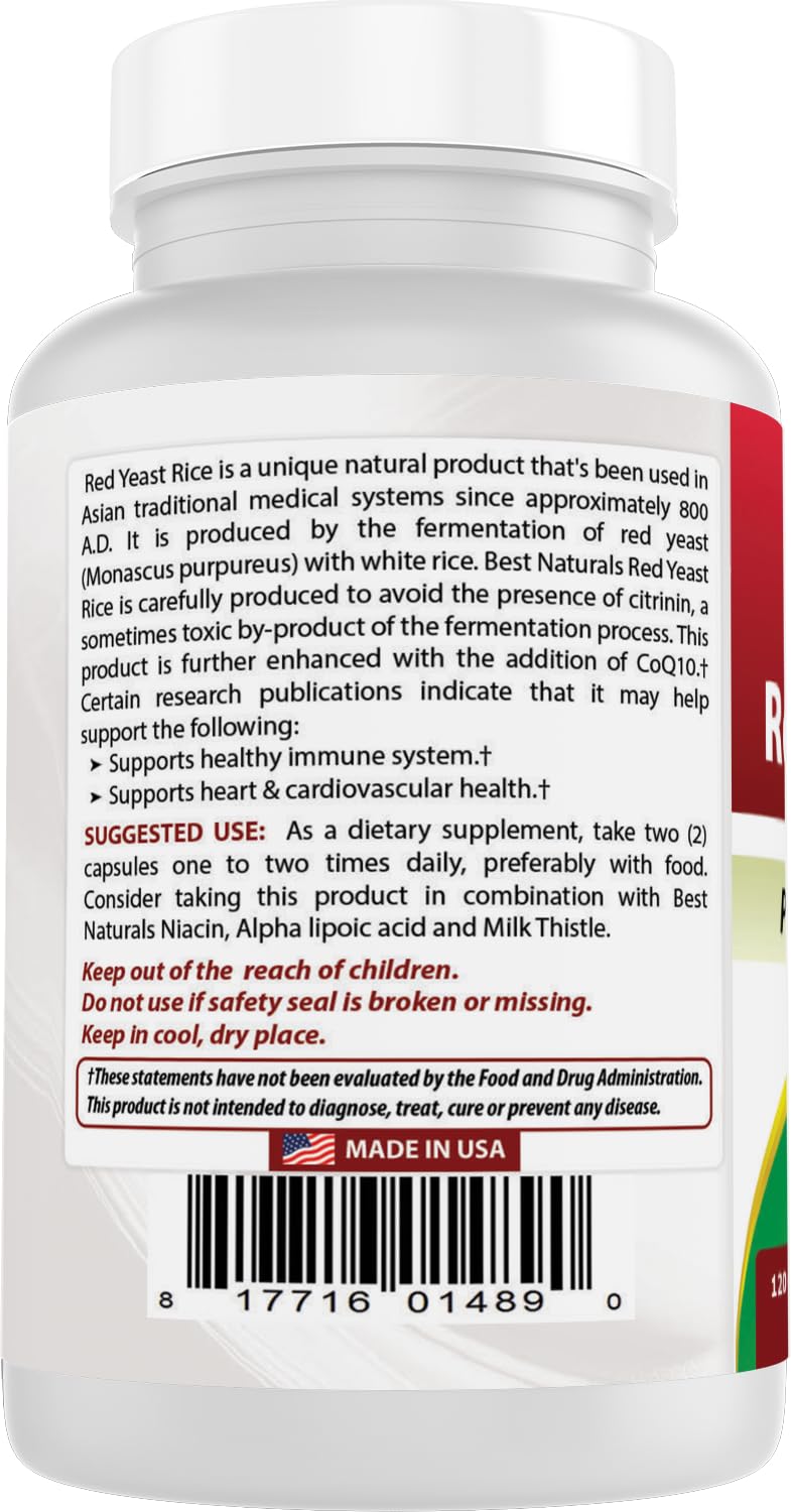 Best Naturals Red Yeast Rice CoQ10 ingredient details
