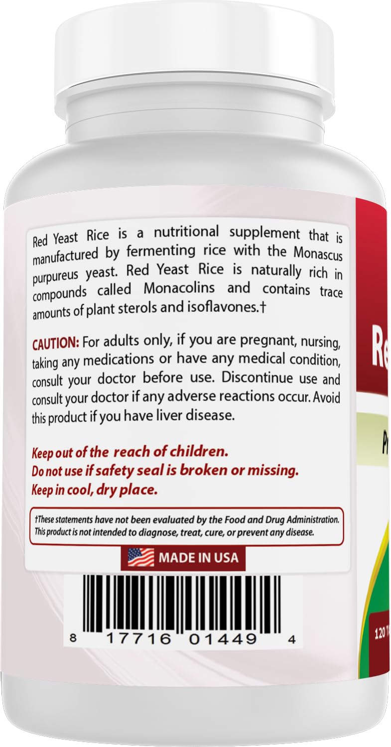 Best Naturals Red Yeast Rice Supplement with a measuring spoon