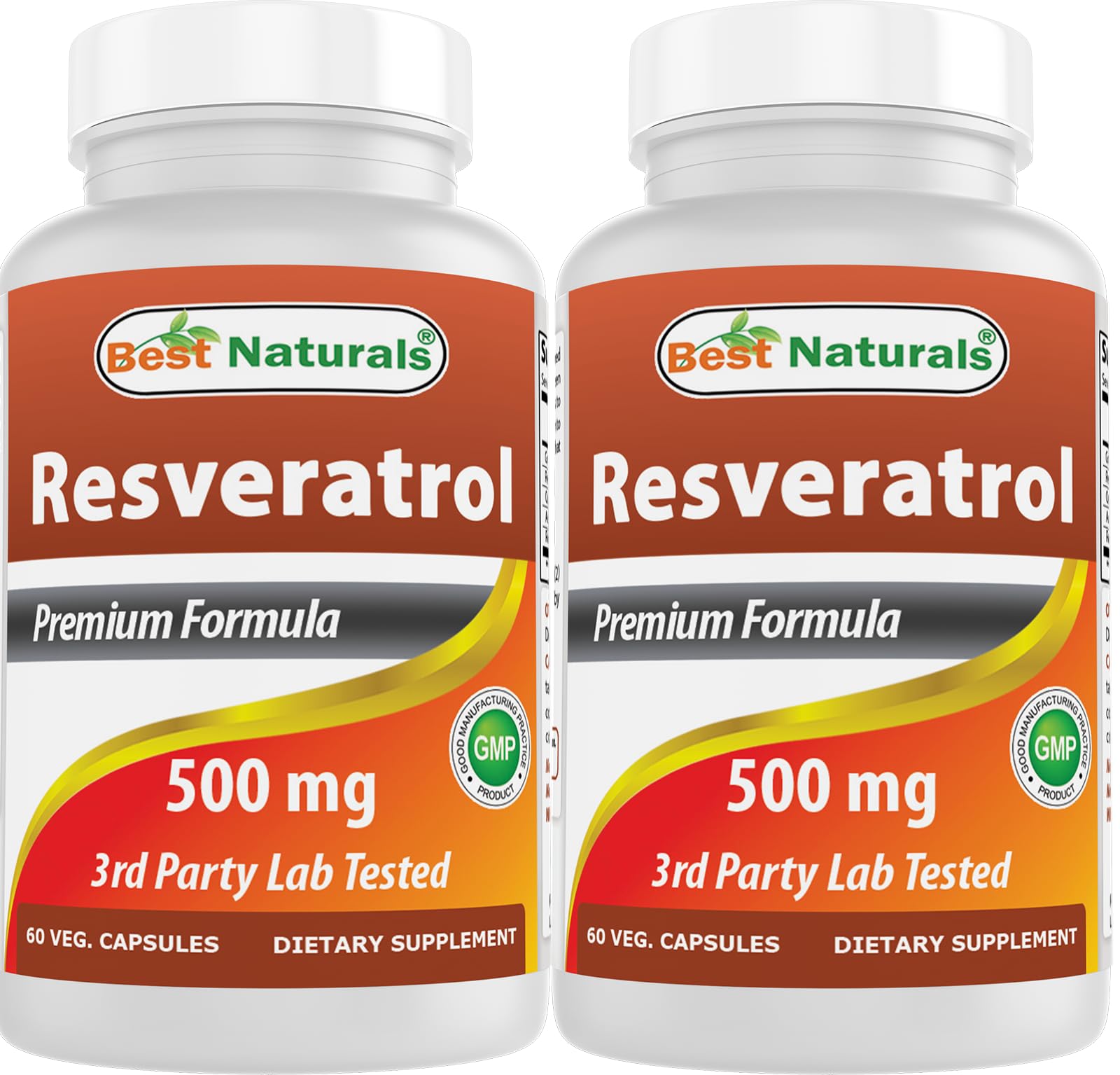 Best Naturals Resveratrol Antioxidant Complex 60 vegetarian capsules front view