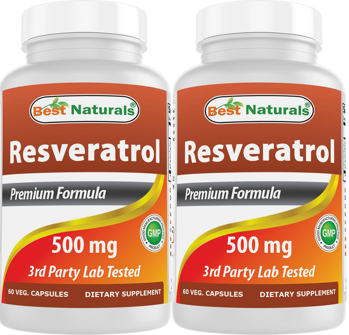 Best Naturals Resveratrol Antioxidant Complex 60 vegetarian capsules front view