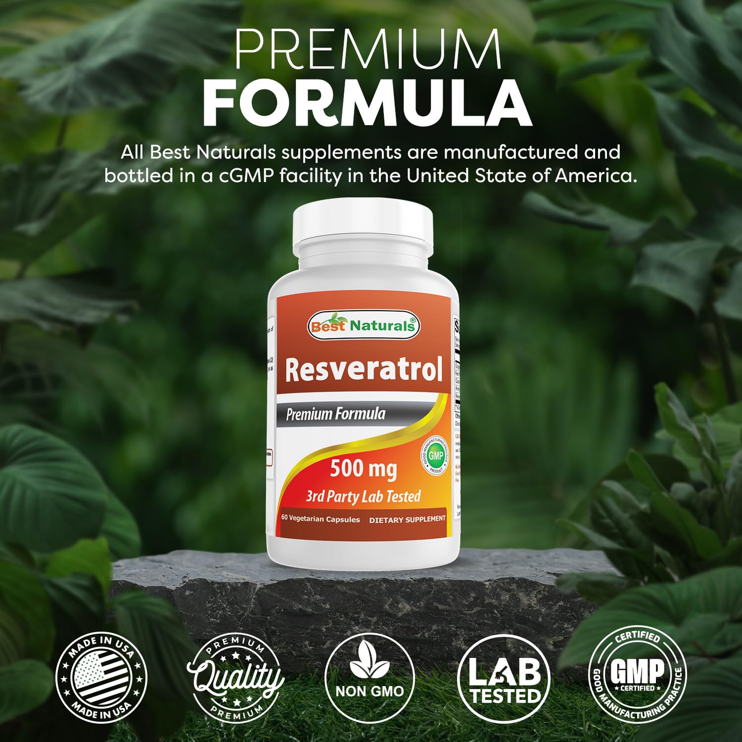 Best Naturals Resveratrol Antioxidant Complex bottle with a measuring spoon