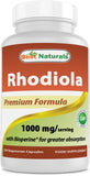 Best Naturals Rhodiola Rosea Extract 1000 mg capsule bottle front view