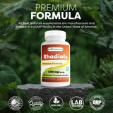 Best Naturals Rhodiola Rosea Extract ingredients list on the bottle
