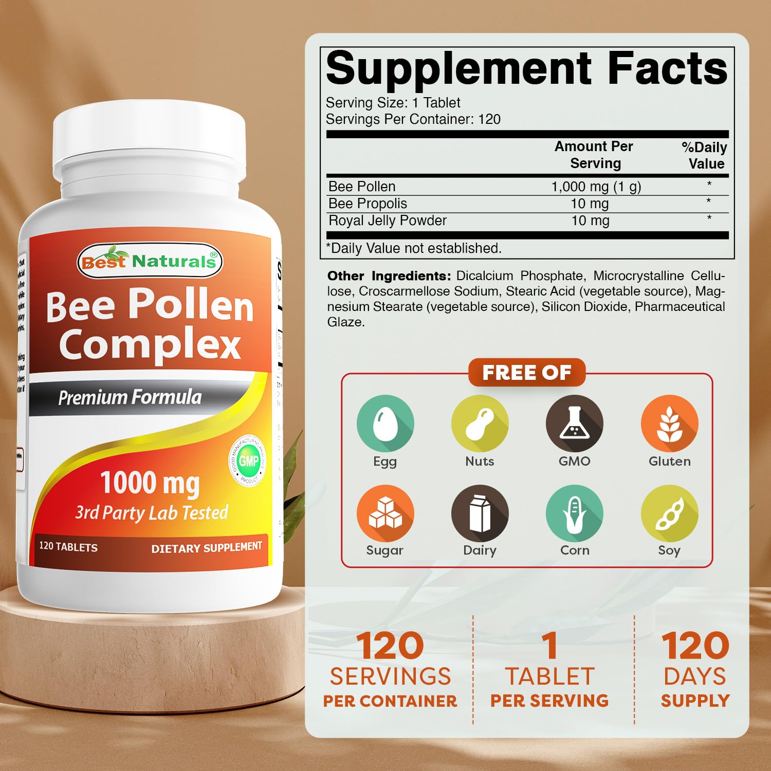 Best Naturals Royal Jelly bottle with 120 tablets