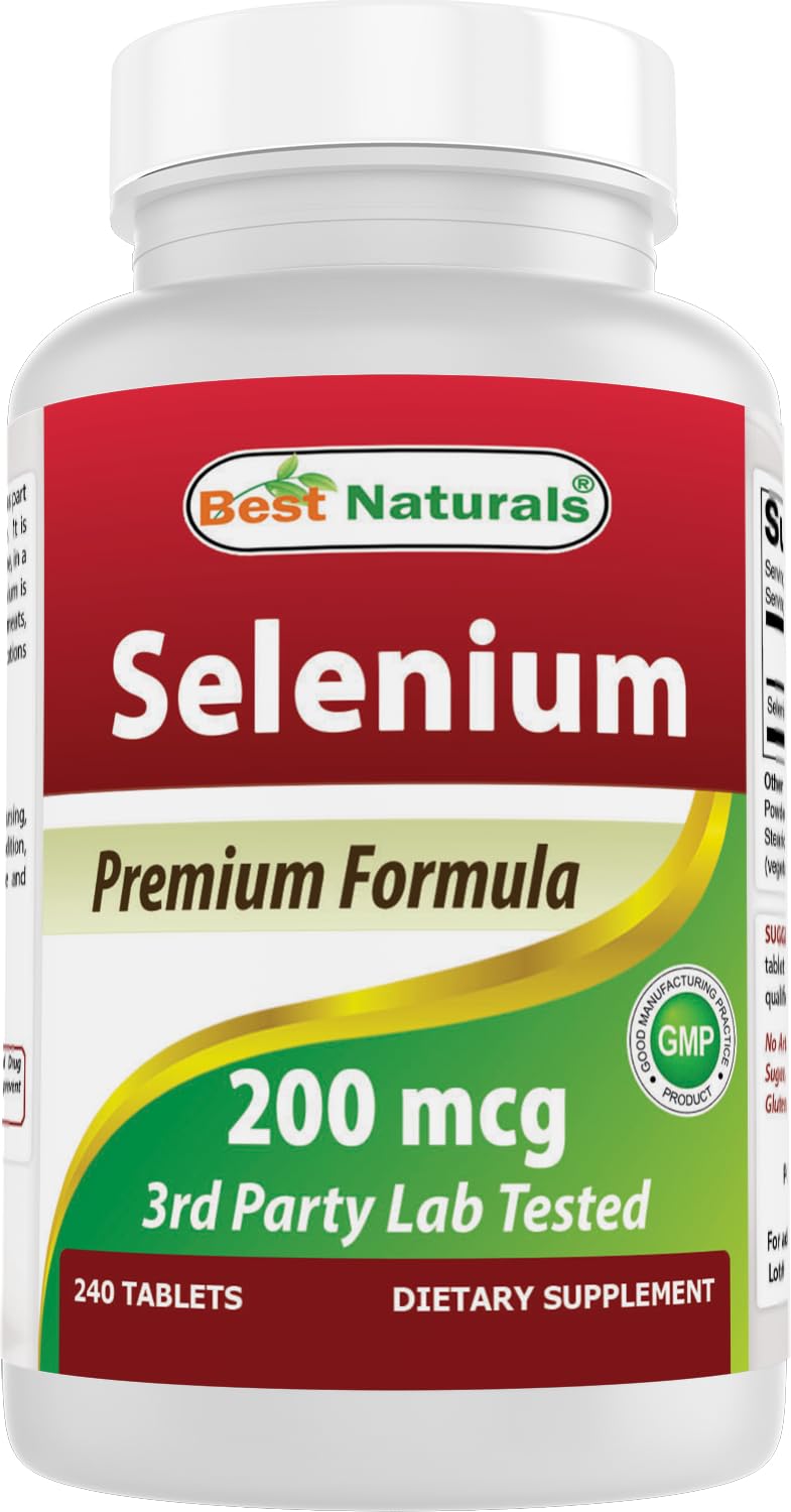 Best Naturals Selenium 200 mcg Tablets front view