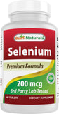 Best Naturals Selenium 200 mcg Tablets front view