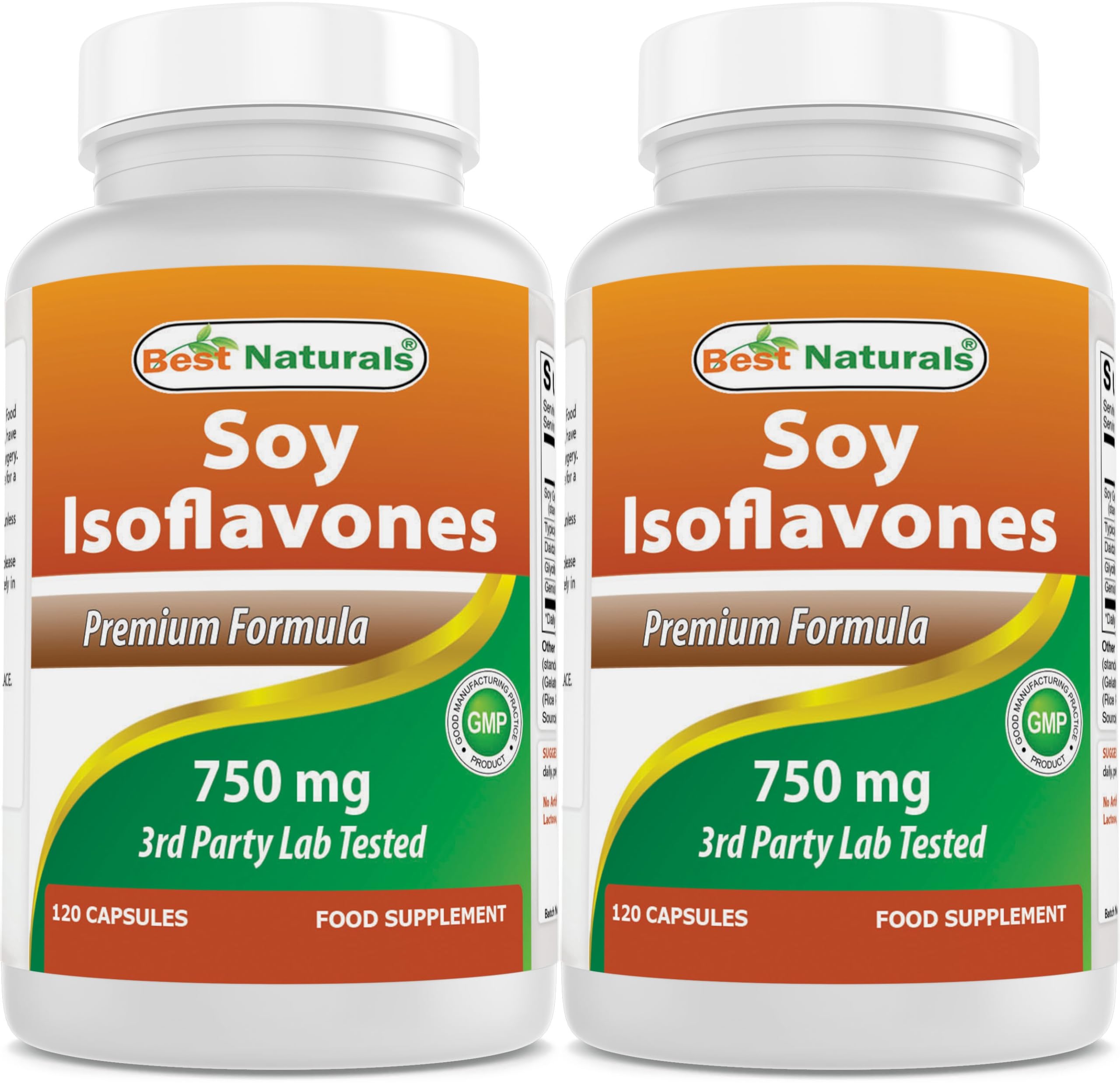 Best Naturals Soy Isoflavones 750mg 120 Capsules front view