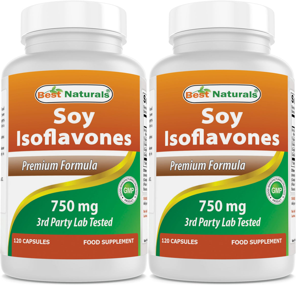Best Naturals Soy Isoflavones 750mg 120 Capsules front view