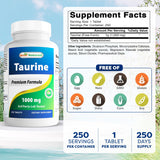 Best Naturals Taurine Tablets 1000 mg bottle side view