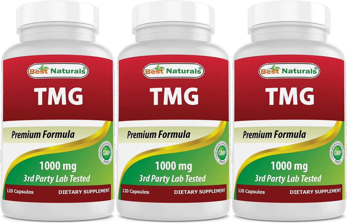 Best Naturals TMG 1000mg blended vitamin supplement bottle front view