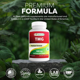 Best Naturals TMG Capsules 1000mg back view with ingredients