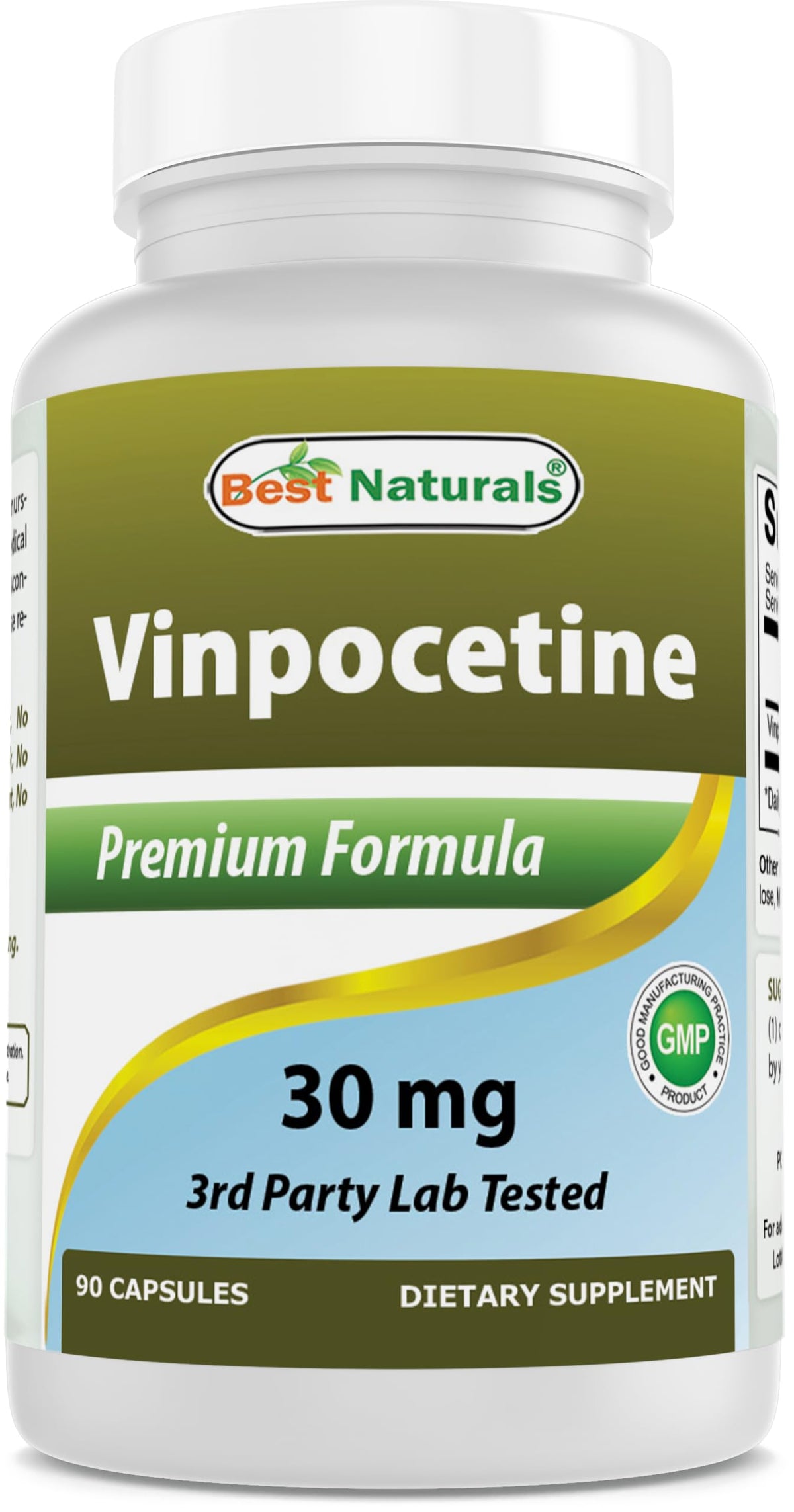 Best Naturals Vinpocetine 30 mg capsules bottle front view