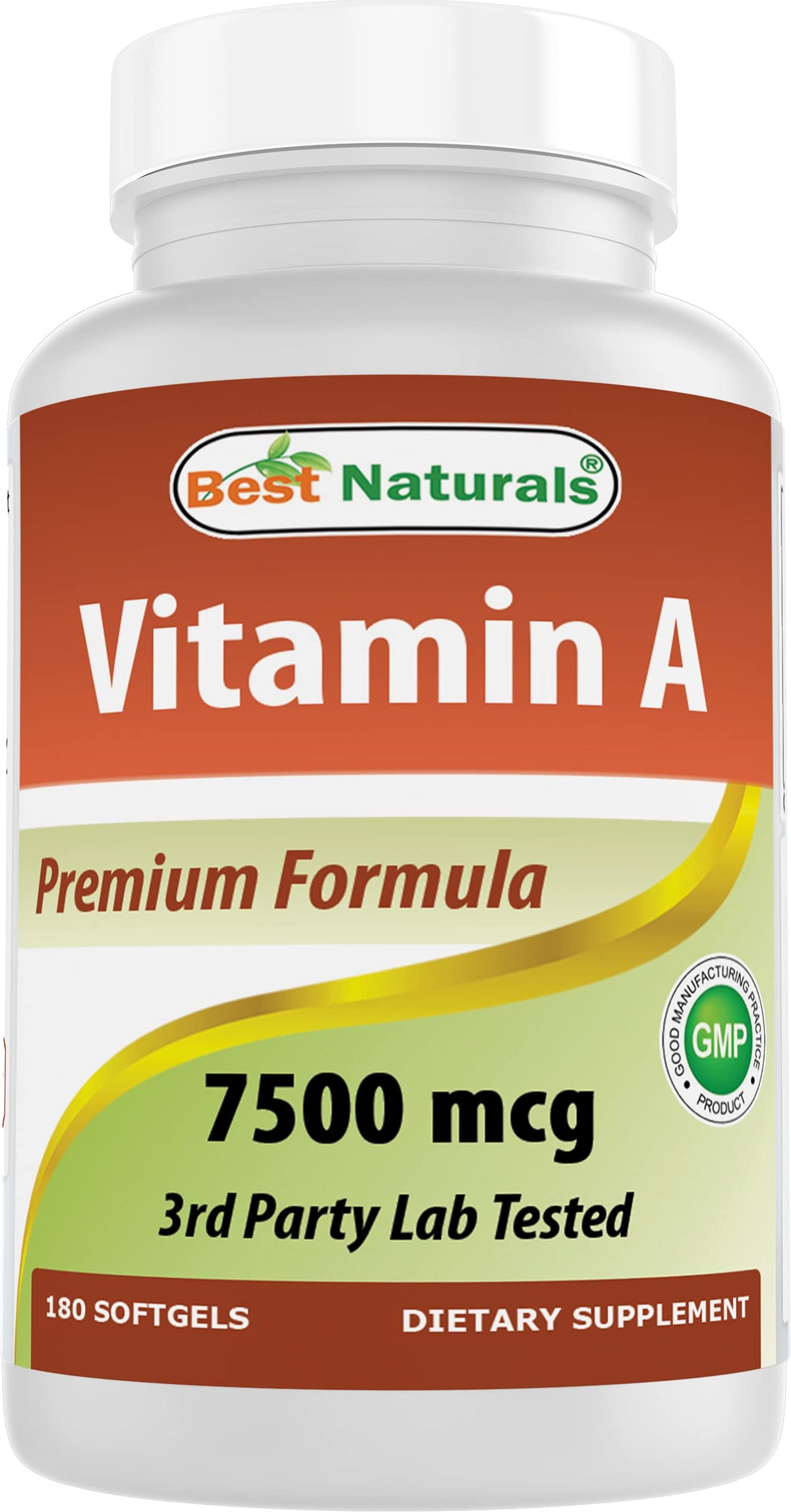 Best Naturals Vitamin A Softgels 7500 mcg front view