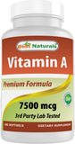 Best Naturals Vitamin A Softgels 7500 mcg front view